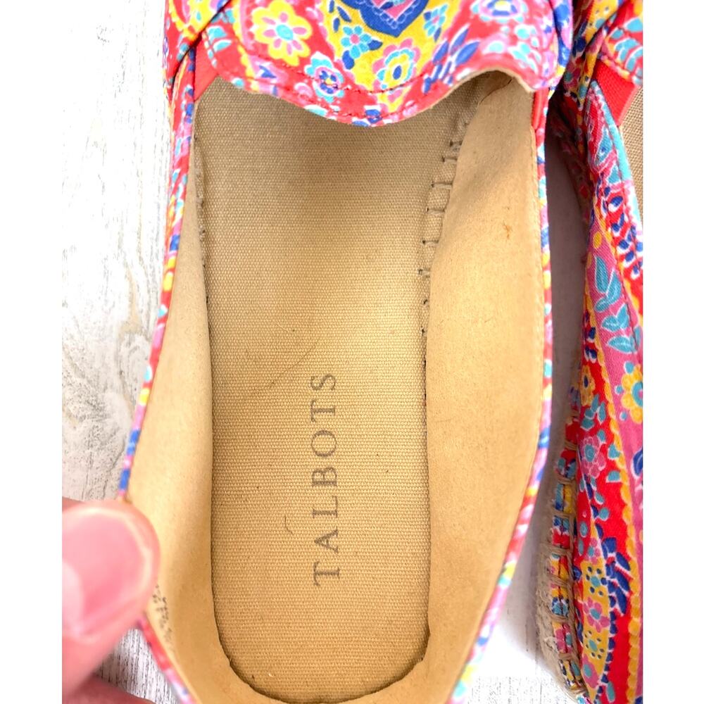 Talbots Womens 7.5 Multicolor Izzy Knot Medallion Slip-On Espadrille Shoes NEW - Picture 7 of 9